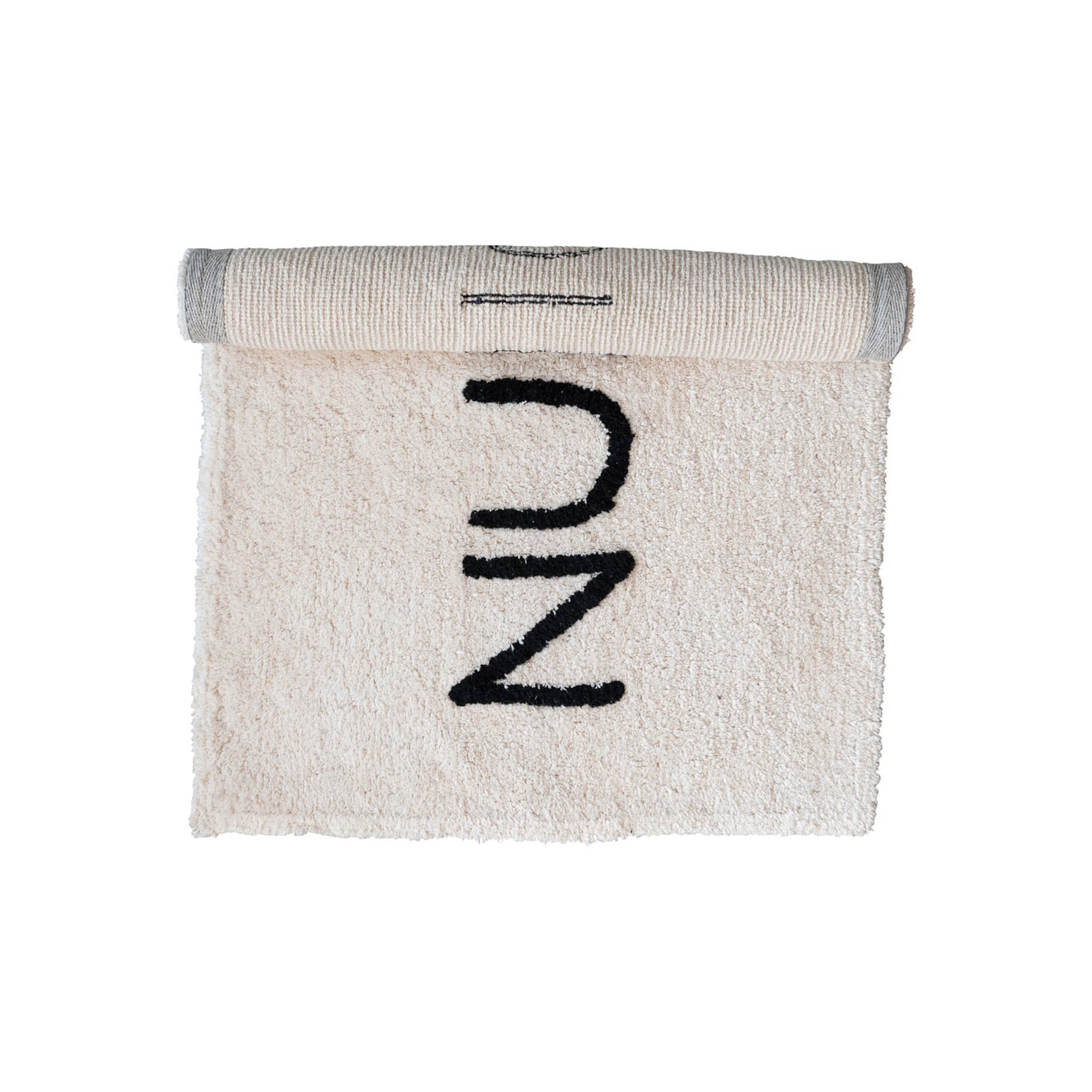 Hello Honey® 40" x 27" White & Black Cotton Tufted Nudie Bath Mat